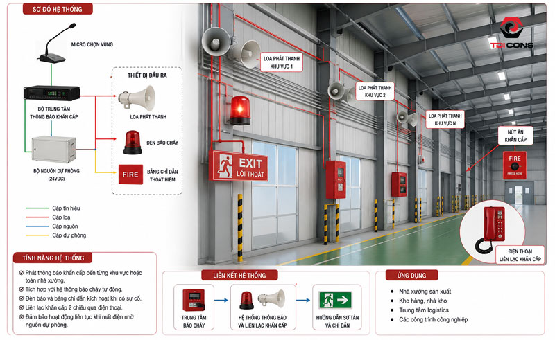 Hệ thống thông báo và liên lạc khẩn cấp trong nhà xưởng