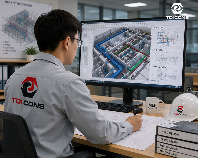Thiết kế cơ điện gồm 2 nhóm chính là phần cơ và phần điện