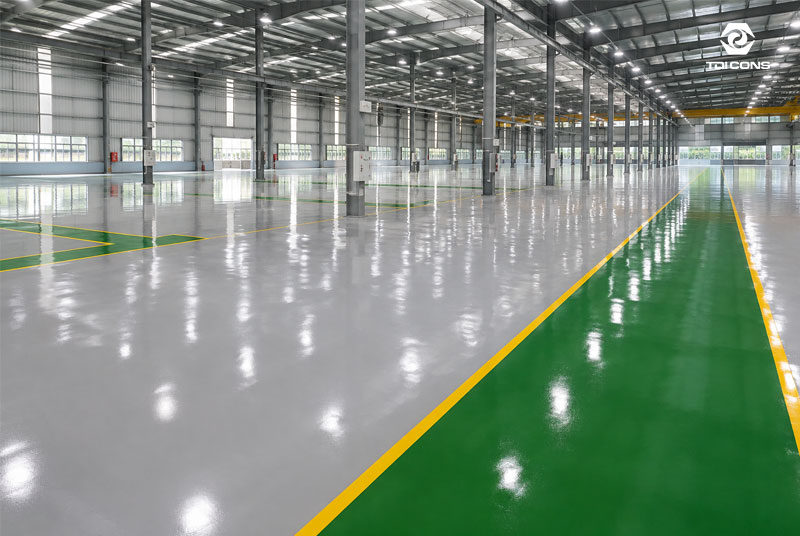 Nền nhà xưởng phủ sơn Epoxy