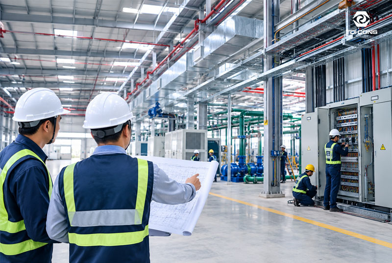 Quy trình nhà thầu cơ điện nhà xưởng triển khai dự án