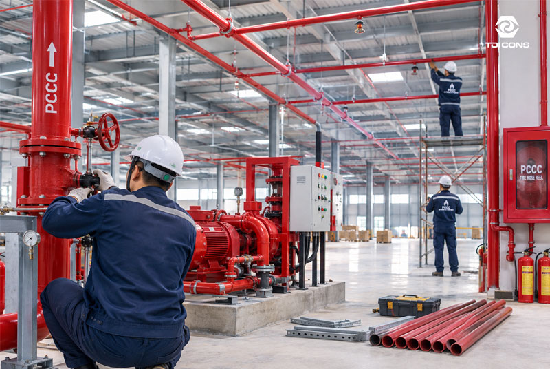 Quy trình thi công hệ thống PCCC tại Hà Nội